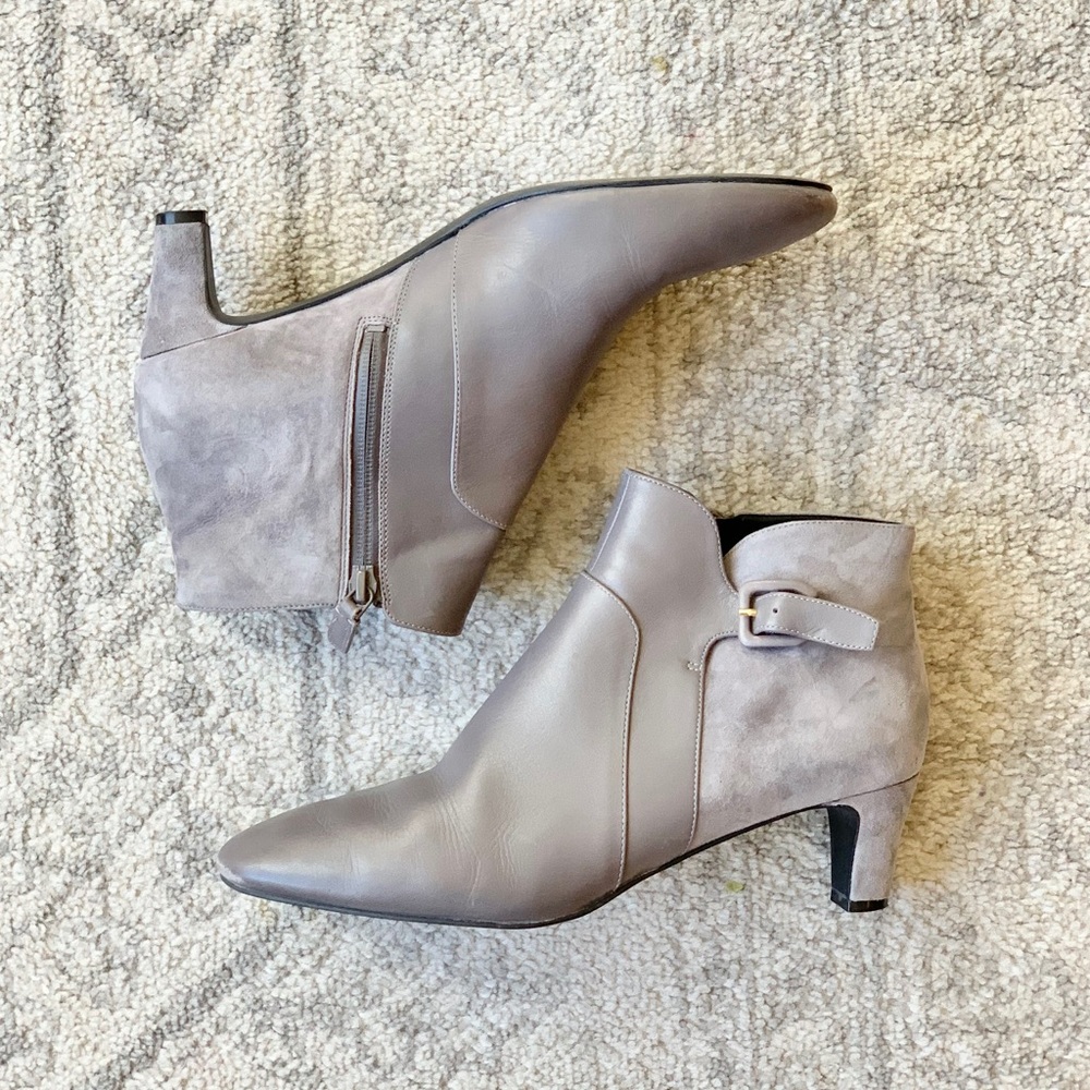 Cole Haan Gray Leather Suede Booties